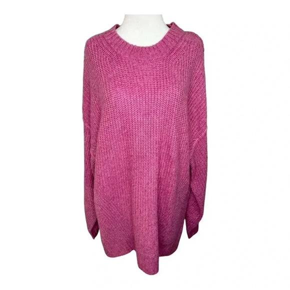 NEW American Eagle Women's Pink Ribbed Knit Pullover Sweater Size Medium NWT‎ - Picture 1 of 8